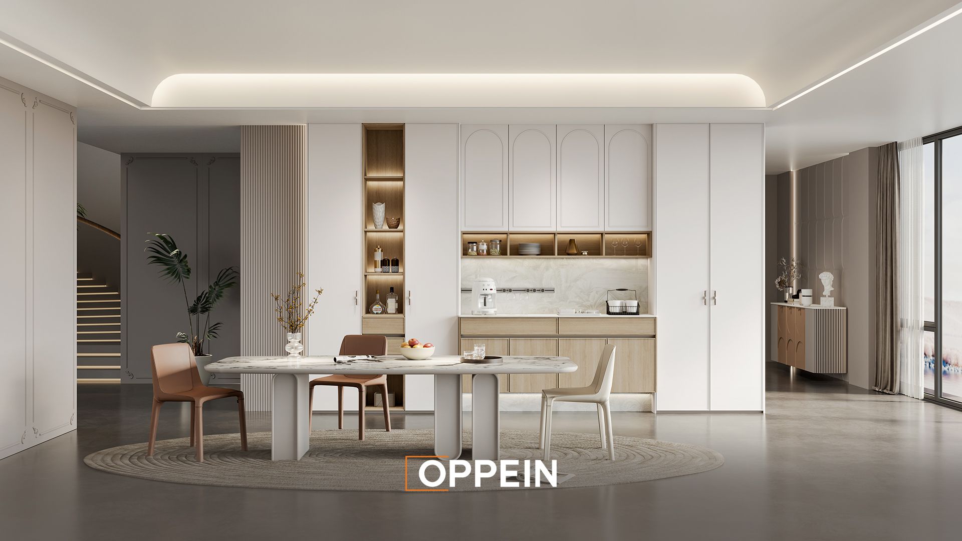 Tủ bếp cao cấp hiện đại kiểu dáng gỗ sồi trắng - Carcassonne 3 10