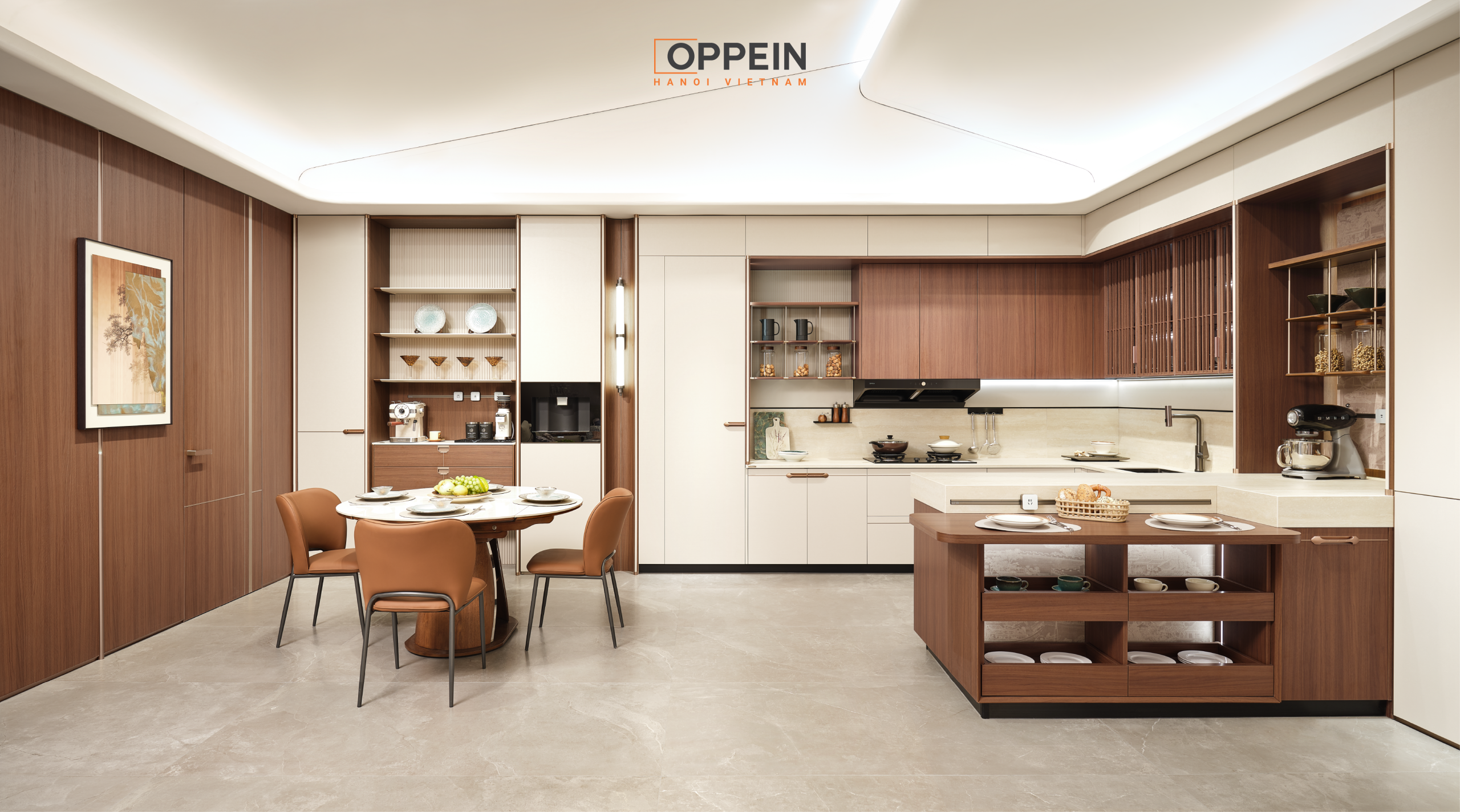 Tủ bếp cao cấp gỗ óc chó có đảo bếp - Yunqi 4 Yunqi Collection (1)